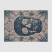 Skull Gothic Antiek Sepia Blauwgroen Negatief Tissuepapier (Voorkant)