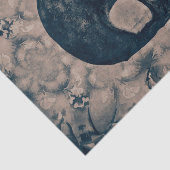 Skull Gothic  Antiek Sepia Blauwgroen Negatief Tissuepapier (Detail)