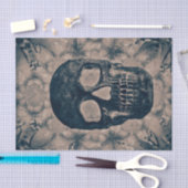 Skull Gothic  Antiek Sepia Blauwgroen Negatief Tissuepapier (Craft)