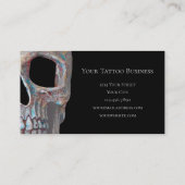 Skull Gothic Cool Grey Blue Black Tattoo Shop Visitekaartje (Achterkant)