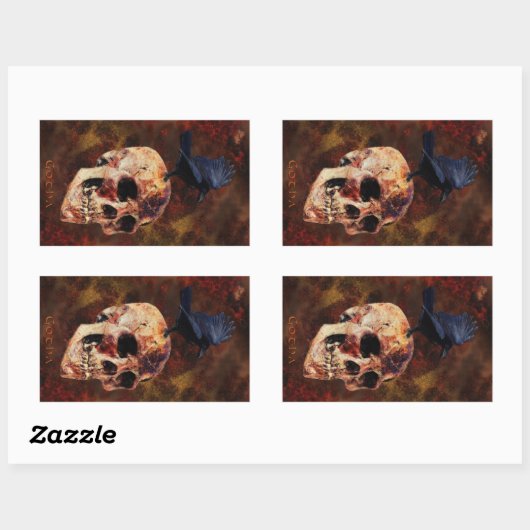 Skull & Gothic Crow Fantasy Art Stickers (Vel)