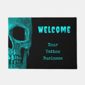 Skull Gothic Dark Blauwgroen Black Macabre Tattoo  Deurmat (Voorkant)