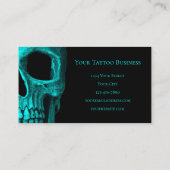 Skull Gothic Dark Blauwgroen Black Macabre Tattoo  Visitekaartje (Achterkant)