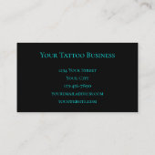 Skull Gothic Donker Blauwgroen Zwart Tattoo Shop Visitekaartje (Achterkant)