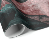 Skull Gothic Floral Blauwgroen Black Red Grunge Te Cadeaupapier (Rol Hoek)