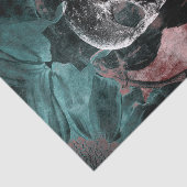 Skull Gothic Floral Blauwgroen Black Red Grunge Te Tissuepapier (Detail)