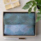 Skull Gothic Floral Blauwgroen Blue Grunge Texture Tissuepapier (Geschenk)