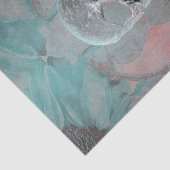 Skull Gothic Floral Blauwgroen roze grijze  textuu Tissuepapier (Detail)