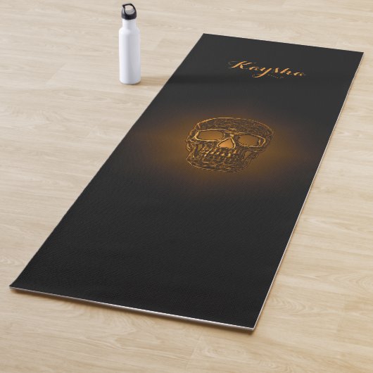 Skull Gothic Gold Modern stijlvol monogram Yogamat (In situ)