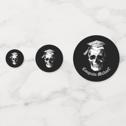 Skull Gothic Graduation Party Radiologie Confetti (Achterkanten)