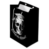 Skull Gothic Graduation Party Radiologie Medium Cadeauzakje (Voorkant Gekanteld)