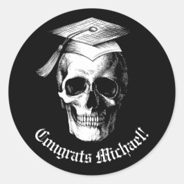 Skull Gothic Graduation Party Radiologie Ronde Sticker