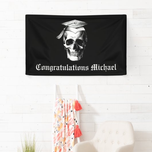Skull Gothic Graduation Party Radiologie Spandoek (Insitu)