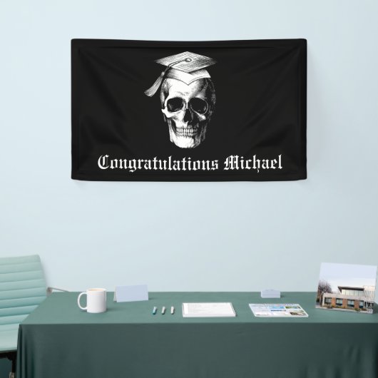 Skull Gothic Graduation Party Radiologie Spandoek (Beurs)