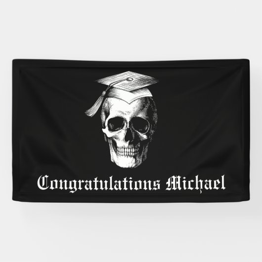 Skull Gothic Graduation Party Radiologie Spandoek (Horizontaal)
