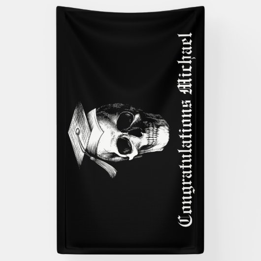 Skull Gothic Graduation Party Radiologie Spandoek (Verticaal)
