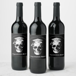 Skull Gothic Graduation Party Radiologie Wijn Etiket