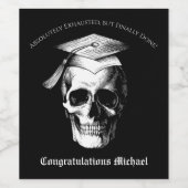 Skull Gothic Graduation Party Radiologie Wijn Etiket (Enkel label)