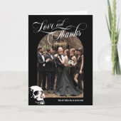 Skull Gothic Halloween bruiloft liefde en Bedankt (Voorkant)