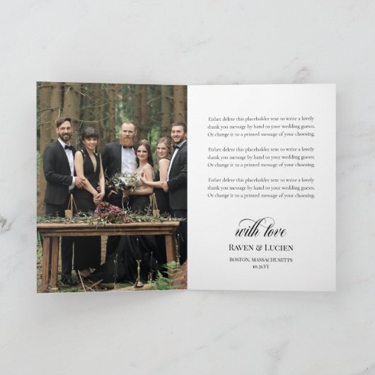 Skull Gothic Halloween bruiloft liefde en Bedankt (Binnen)