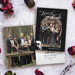 Skull Gothic Halloween bruiloft liefde en Bedankt