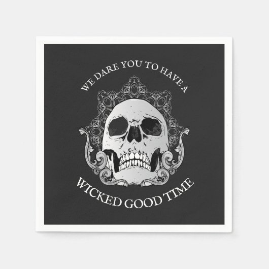 Skull Gothic Halloween Party Servet (Voorkant)