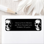 Skull Gothic Halloween Wedding Adresetiketten Etiket (Insitu)