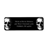 Skull Gothic Halloween Wedding Adresetiketten Etiket (Voorkant)