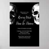 Skull Gothic Halloween Wedding Ceremony Sign. Poster (Voorkant)