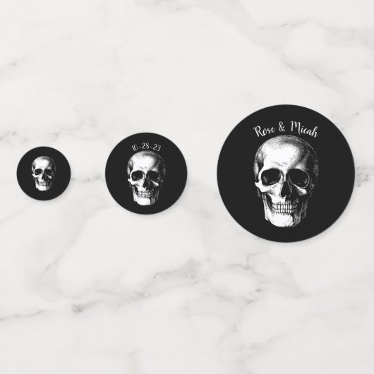 Skull Gothic Halloween Wedding Confetti (Voorkanten)