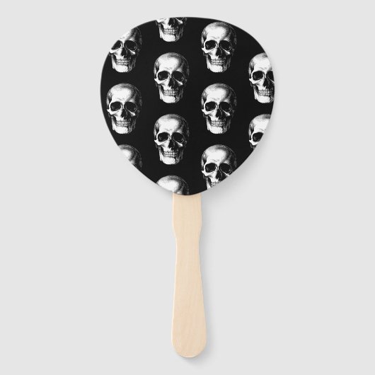 Skull Gothic Halloween Wedding Fans Handwaaier (Achterkant)