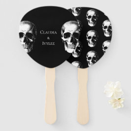 Skull Gothic Halloween Wedding Fans Handwaaier