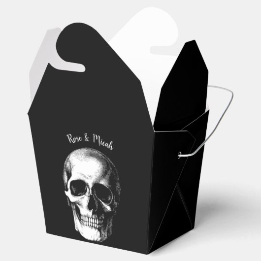 Skull Gothic Halloween Wedding Favor Boxes Bedankdoosjes (Geopend)