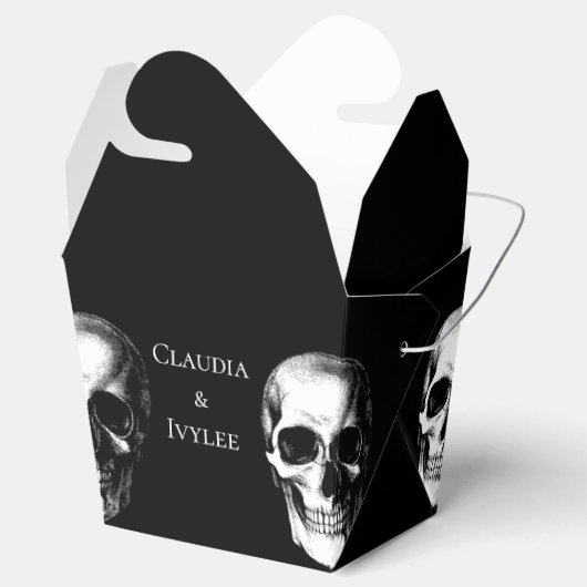 Skull Gothic Halloween Wedding Favor Boxes Bedankdoosjes (Geopend)
