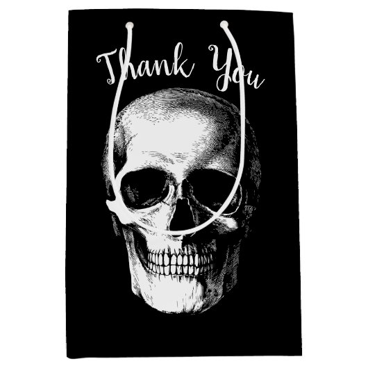Skull Gothic Halloween Wedding Gift Bag Medium Cadeauzakje (Voorkant)