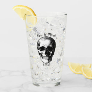 Skull Gothic Halloween Wedding Glasses Glas