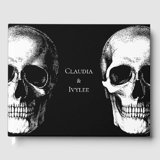Skull Gothic Halloween Wedding Guest Book Gastenboek (Voorkant)