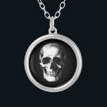 Skull Gothic Halloween Wedding Ketting<br><div class="desc">Nodig degenen uit die je graag wilt zien gezegde tot de dood ons deelneemt met ons Gothic Skull Halloween Wedding Theme. Deze schedel kettingen zijn perfect voor je gothische trouwdag. Pas de achtergrondkleur en de woorden aan,  om het uw te maken.</div>