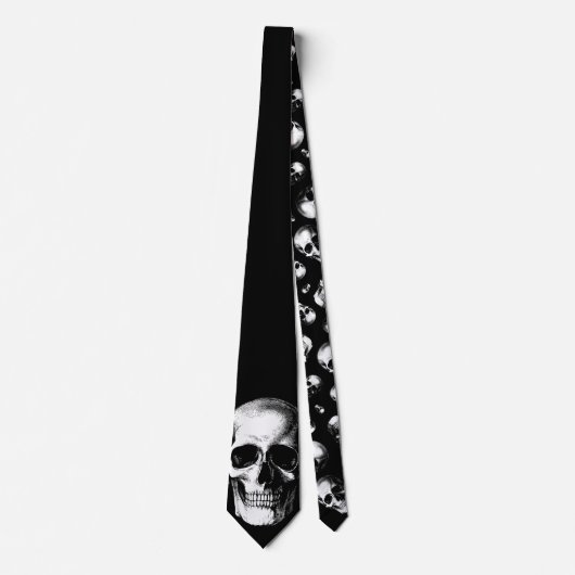 Skull Gothic Halloween Wedding Mannen Necktie Stropdas (Voorkant)
