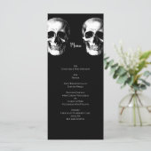 Skull Gothic Halloween Wedding Menu (Staand voorkant)