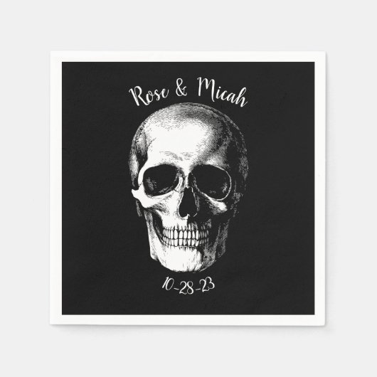 Skull Gothic Halloween Wedding Napkins Servet (Voorkant)