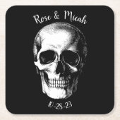 Skull Gothic Halloween Wedding Onderzetters (Voorkant)