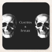 Skull Gothic Halloween Wedding Onderzetters (Voorkant)
