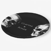 Skull Gothic Halloween Wedding Paper Borden Papieren Bordje (Gekanteld)
