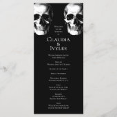 Skull Gothic Halloween Wedding Programs Menu (Voorkant)
