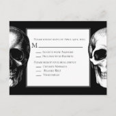 Skull Gothic Halloween Wedding Reply Kaart (Voorkant)