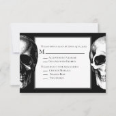 Skull Gothic Halloween Wedding Reply Kaart (Voorkant)