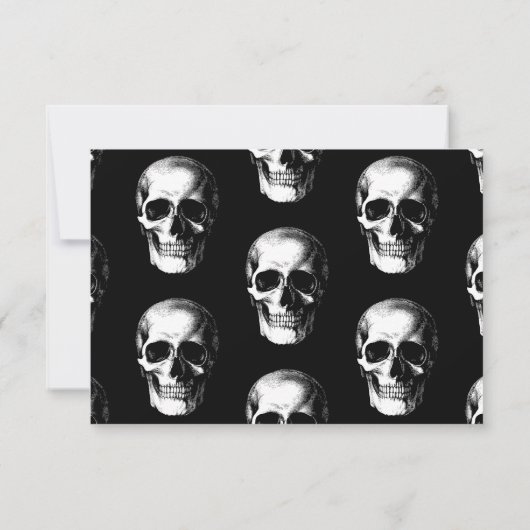 Skull Gothic Halloween Wedding Reply Kaart (Achterkant)