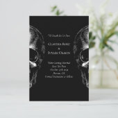 Skull Gothic Halloween Wedding Save the Date Kaart (Staand voorkant)