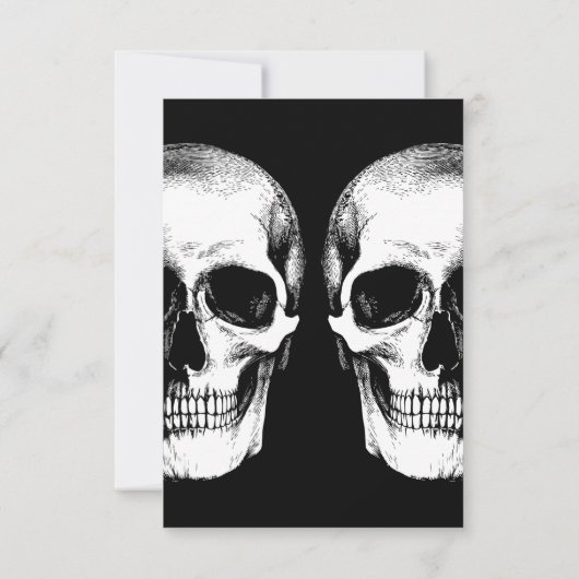 Skull Gothic Halloween Wedding Save the Date Kaart (Achterkant)